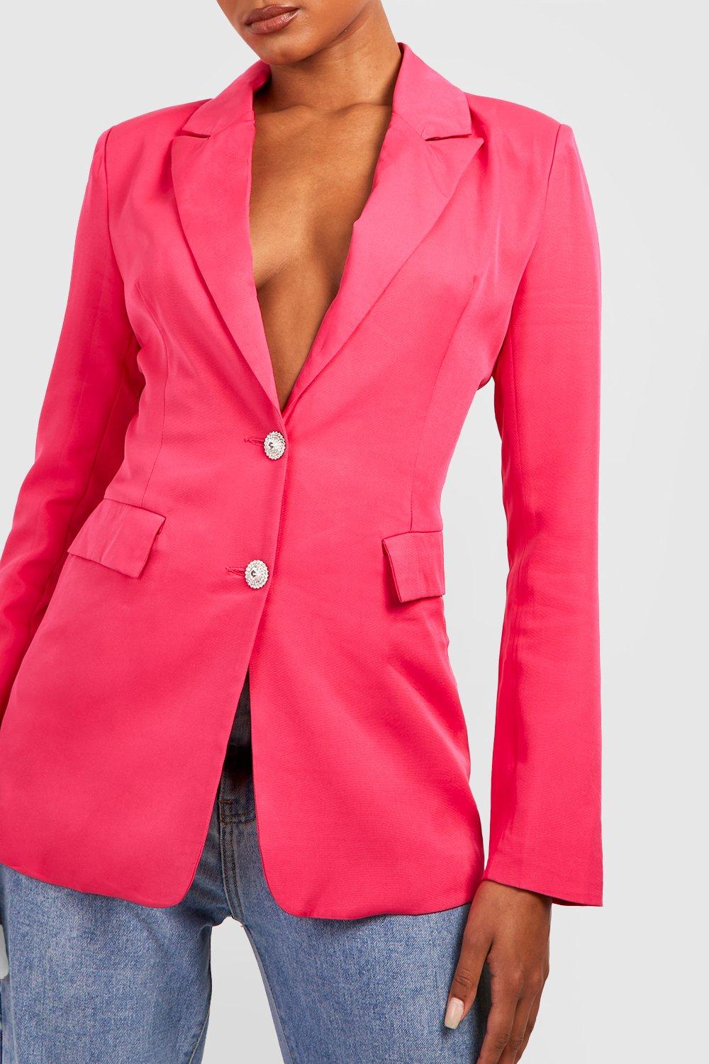 Tall pink blazer store